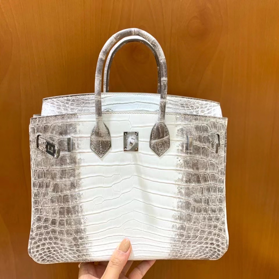Hermès（爱马仕）Birkin 铂金包 鳄鱼皮 喜马拉雅 银扣 25cm 现货