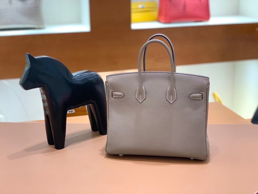 Hermès（爱马仕）Birkin 铂金包 Togo 大象灰 银扣 25cm