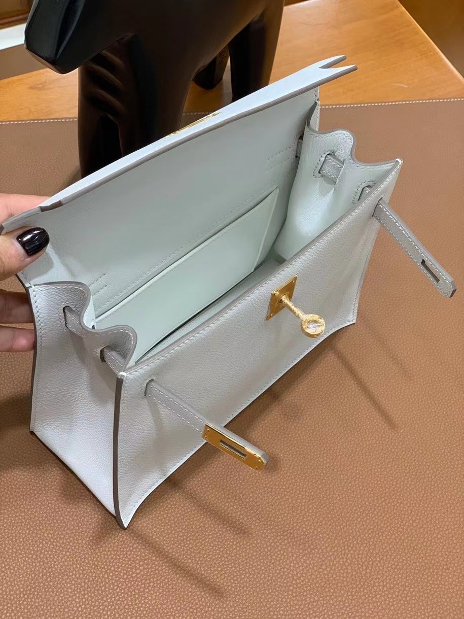 Hermès（爱马仕）Kelly danse evercolor 8L奶油白 22cm 金扣 现货
