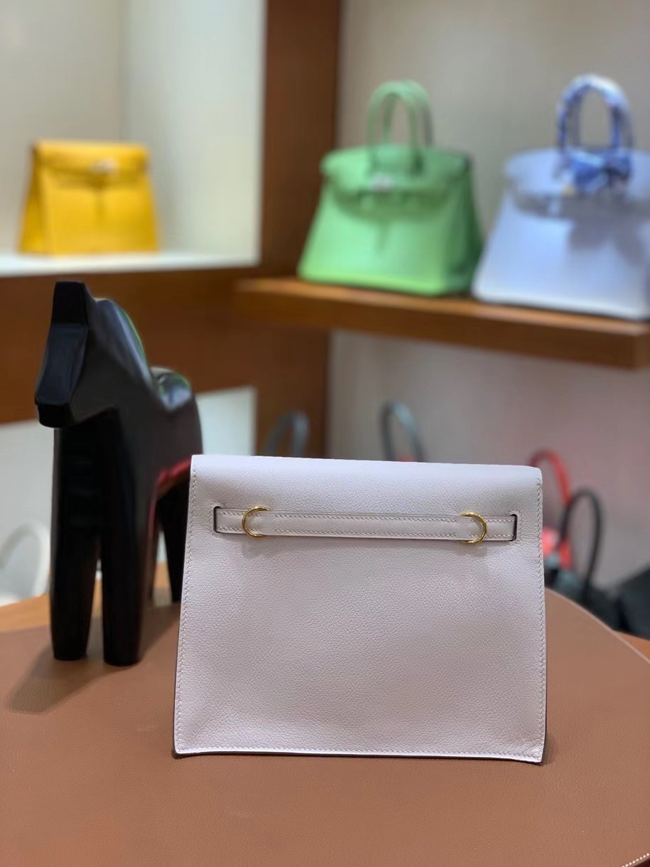 Hermès（爱马仕）Kelly danse evercolor 8L奶油白 22cm 金扣 现货