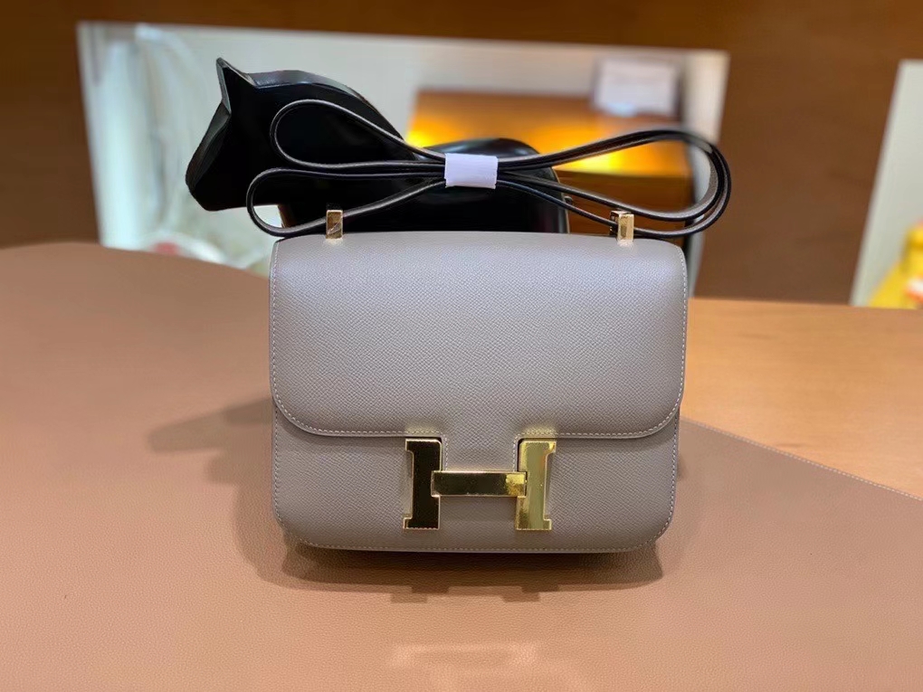 Hermès（爱马仕）Constance 空姐包 epsom 沥青灰 金扣 24cm 现货