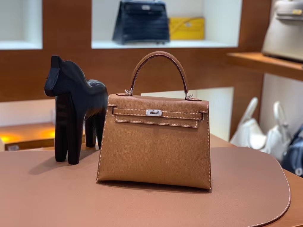 Hermès（爱马仕）Epsom 金棕色 Kelly 25 银扣 现货