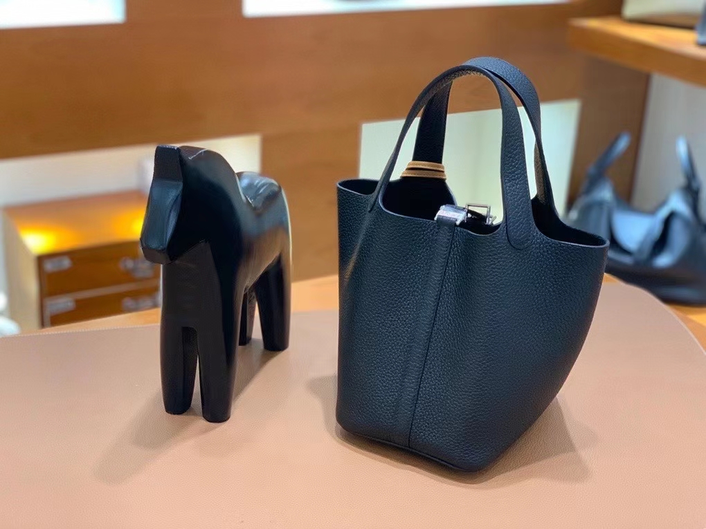 Hermès（爱马仕）Picotin 菜篮子 TC皮 黑色 18cm 银扣