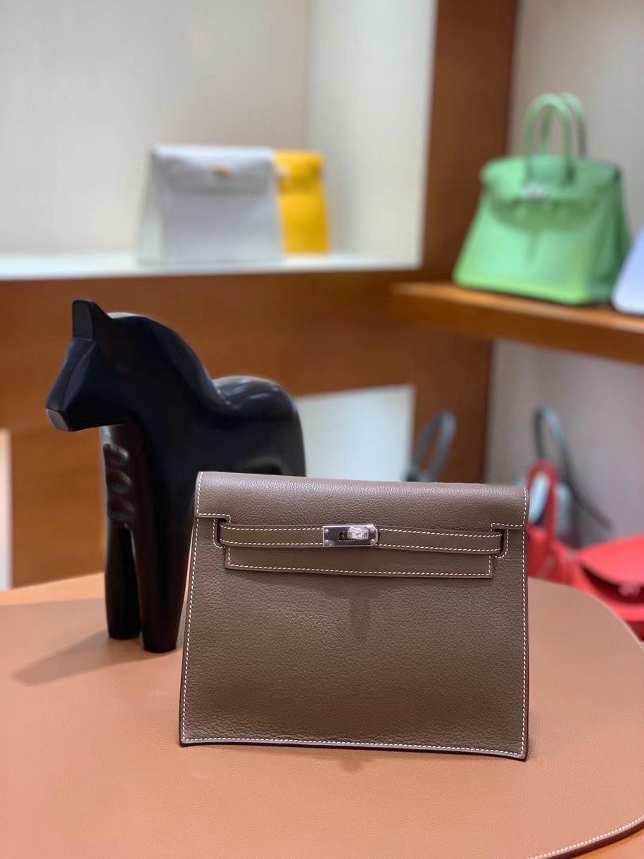 Hermès（爱马仕）Kelly danse evercolor 大象灰 22cm 银扣 现货