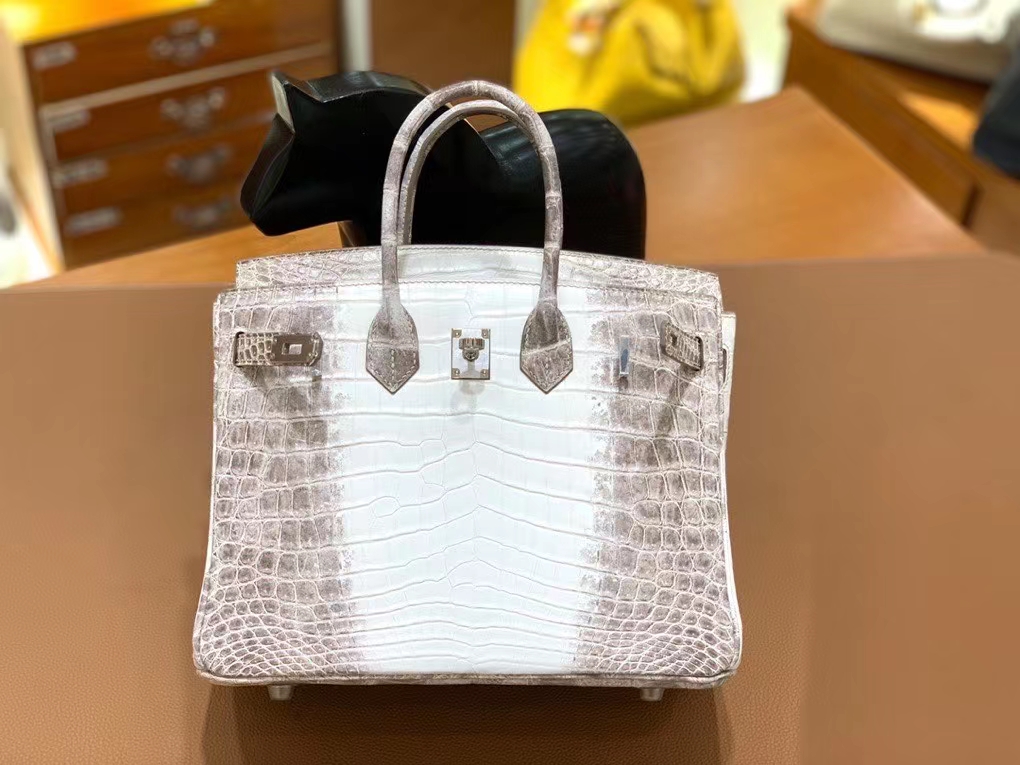 Hermès（爱马仕）Birkin 铂金包 鳄鱼皮 喜马拉雅 银扣 25cm 现货