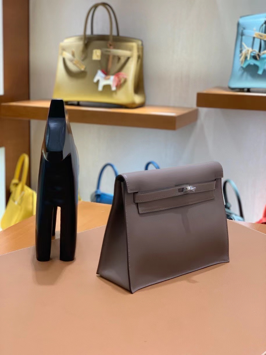 Hermès（爱马仕）Kelly Danse swift 8F锡器灰 22cm 银扣 现货