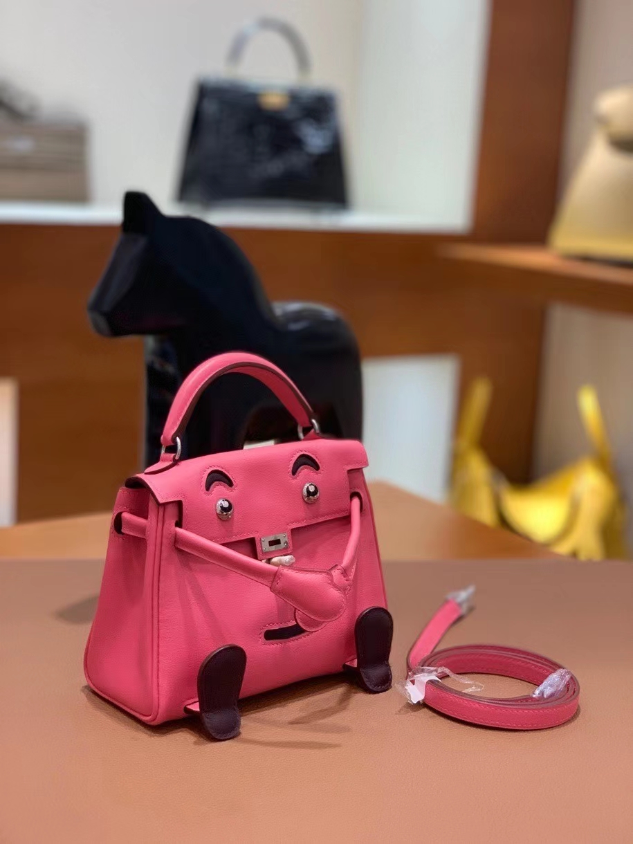 Hermès（爱马仕）Kelly doll swift 唇膏粉 16cm 银扣 现货