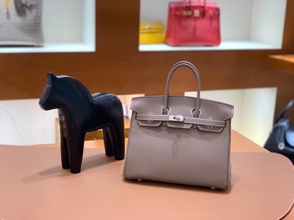 Hermès（爱马仕）Birkin 铂金包 Togo 大象灰 银扣 25cm