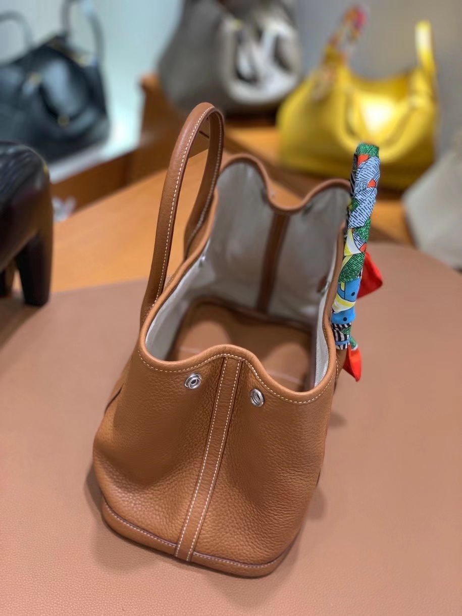 Hermès（爱马仕） Garden Party 花园包 negonda 金棕色 30cm 银扣