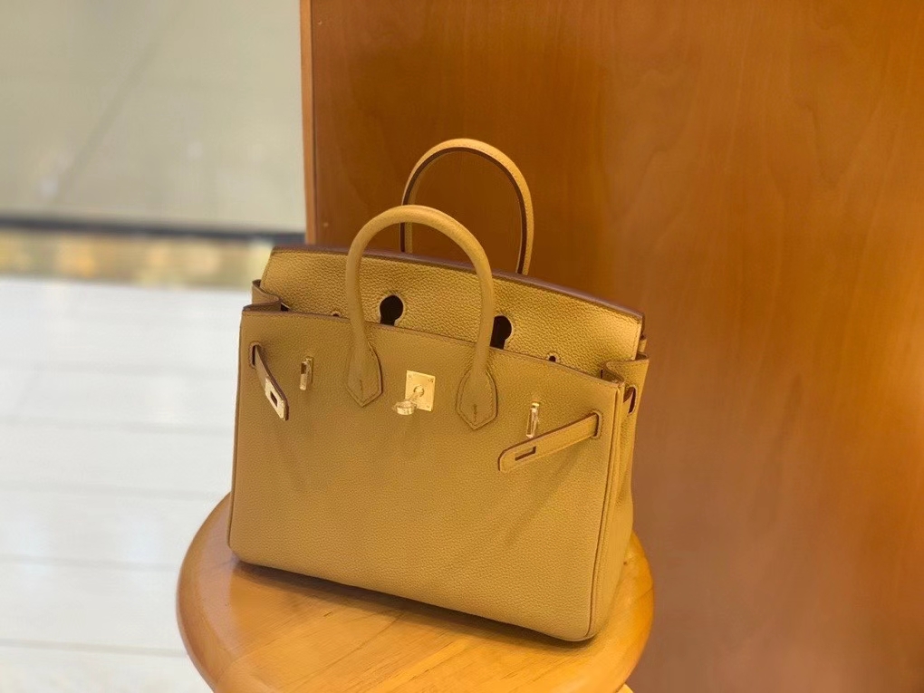 Hermès（爱马仕）Birkin 铂金包 Togo 芝麻色 金扣 25cm