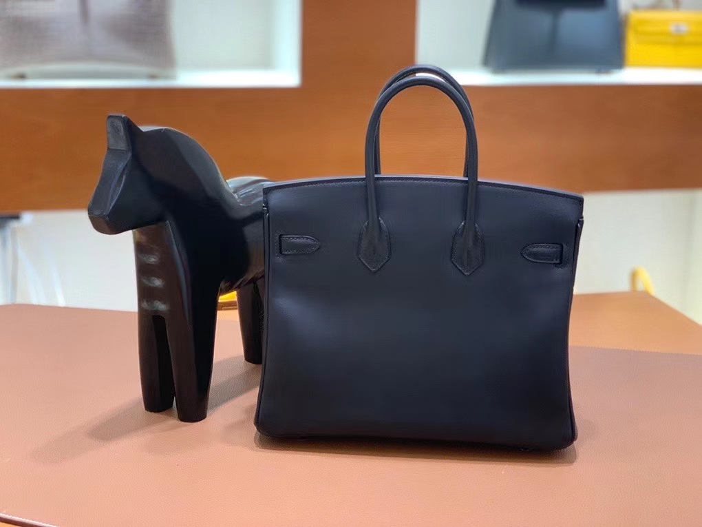 Hermès（爱马仕）Birkin 铂金包 Box皮 黑色 黑扣 25cm
