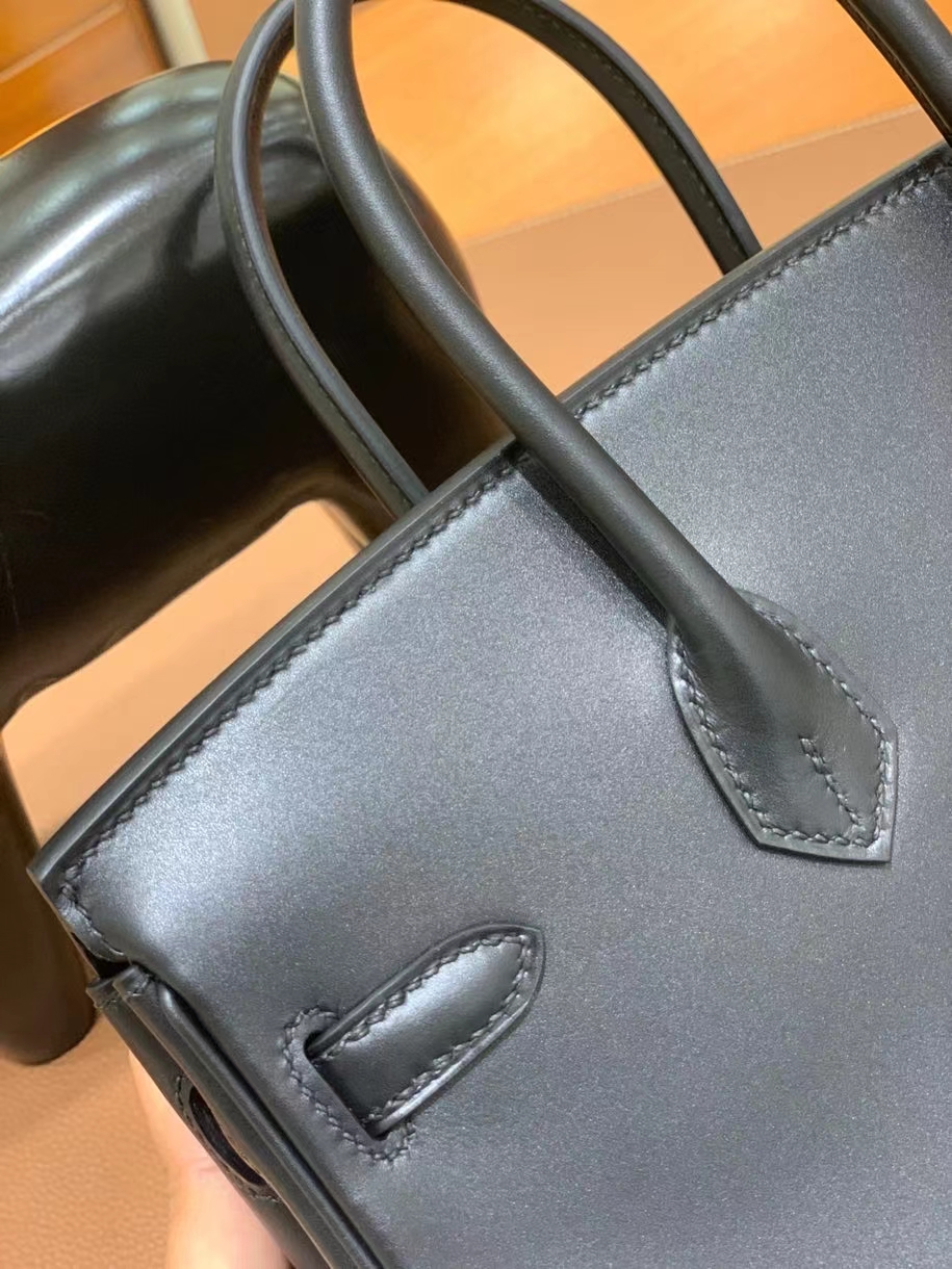 Hermès（爱马仕）Birkin 铂金包 Box皮 黑色 黑扣 25cm