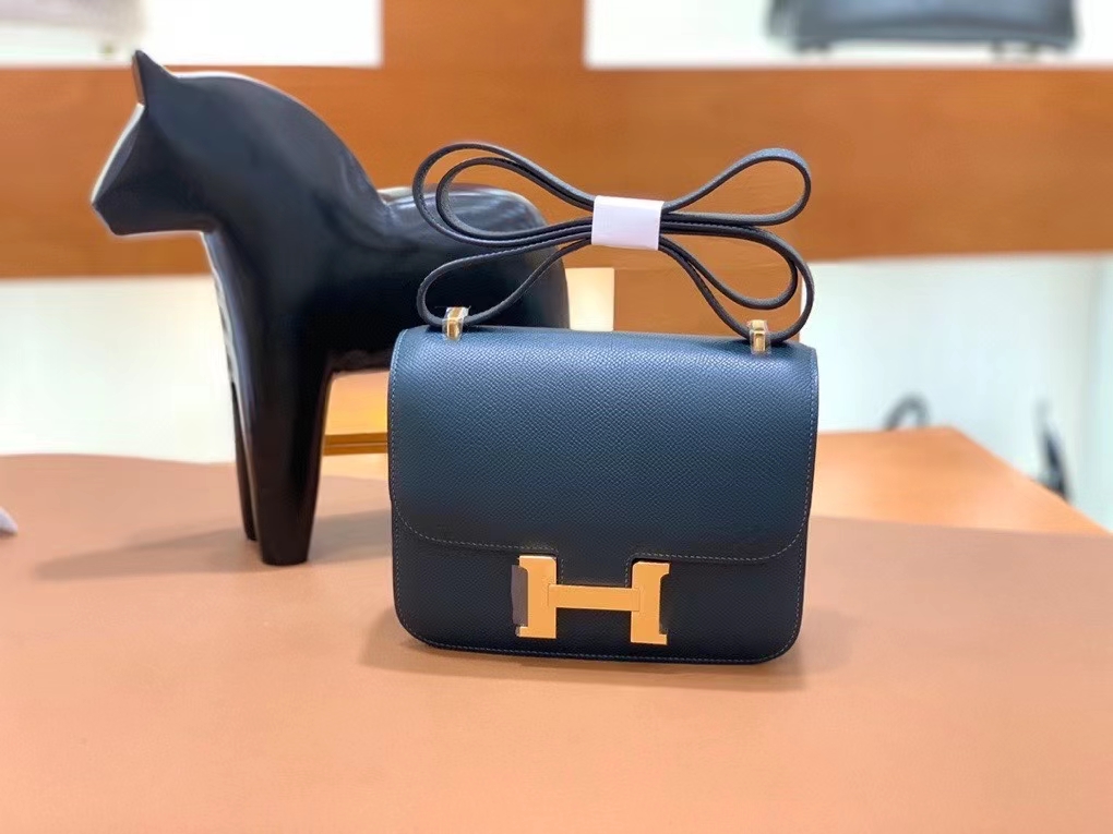 Hermès（爱马仕）Constance 空姐包 epsom 松柏绿 19cm 金扣 现货