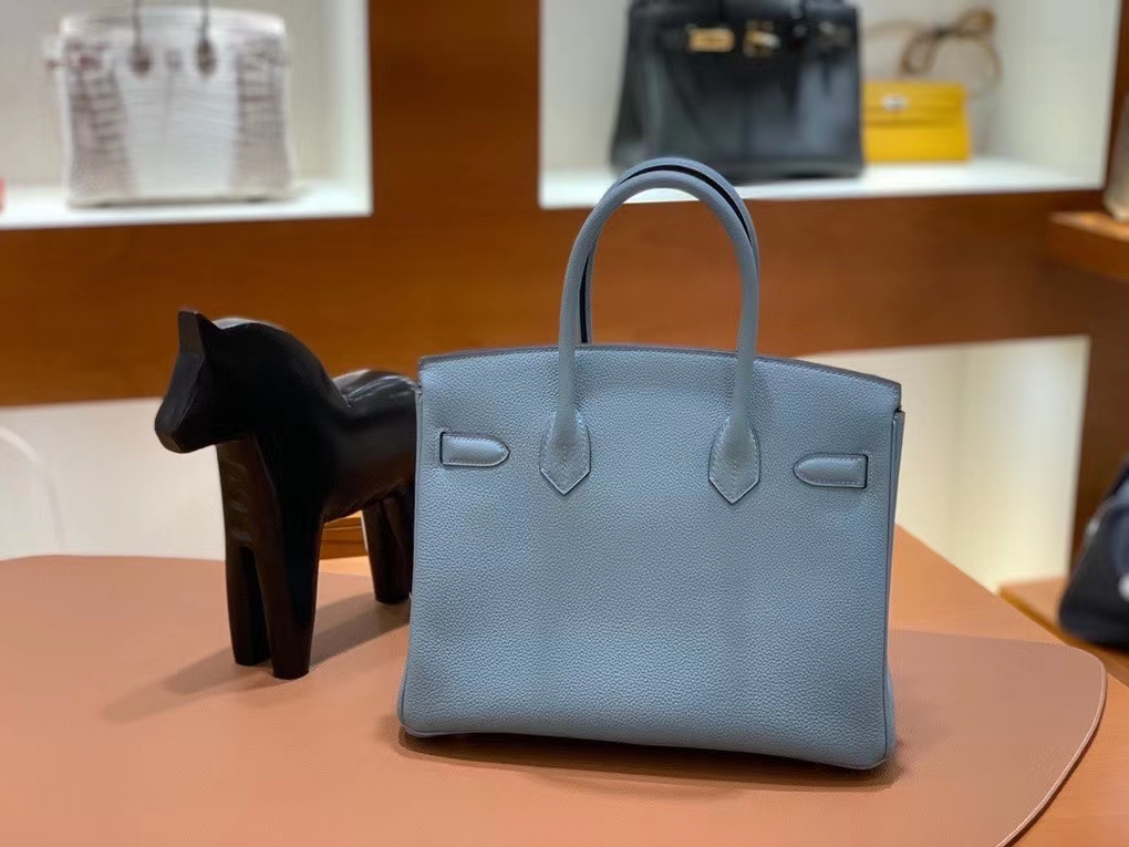 Hermès（爱马仕）Birkin 铂金包 Togo 天青色 金扣 30cm