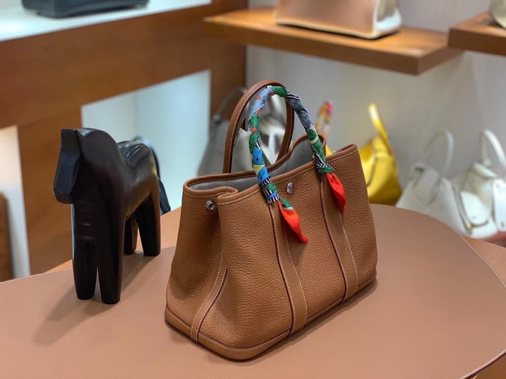Hermès（爱马仕） Garden Party 花园包 negonda 金棕色 30cm 银扣