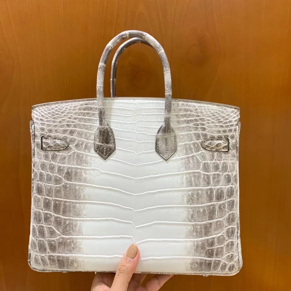 Hermès（爱马仕）Birkin 铂金包 鳄鱼皮 喜马拉雅 银扣 25cm 现货