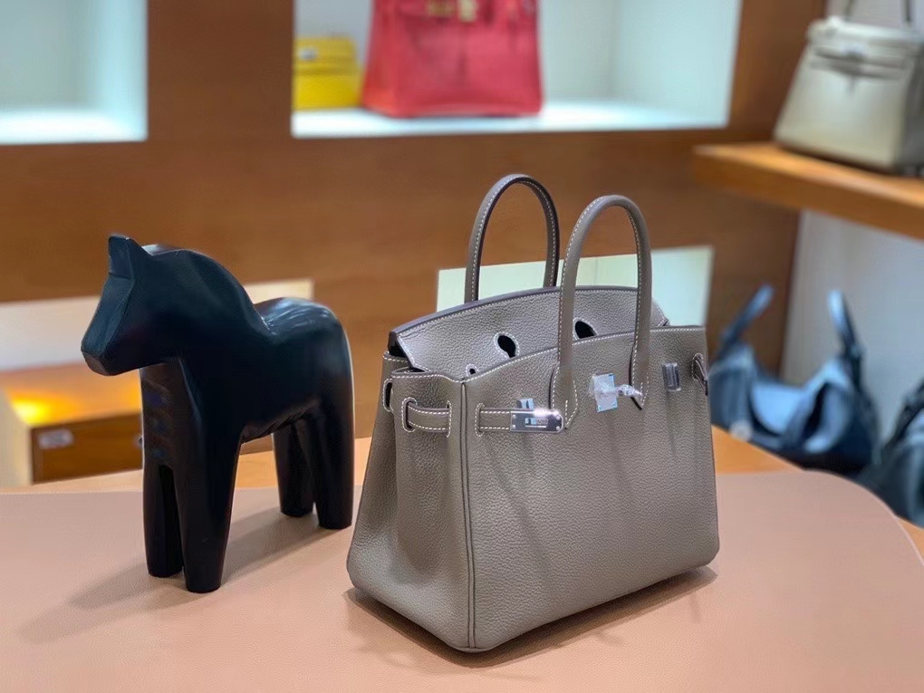 Hermès（爱马仕）Birkin 铂金包 Togo 大象灰 银扣 25cm