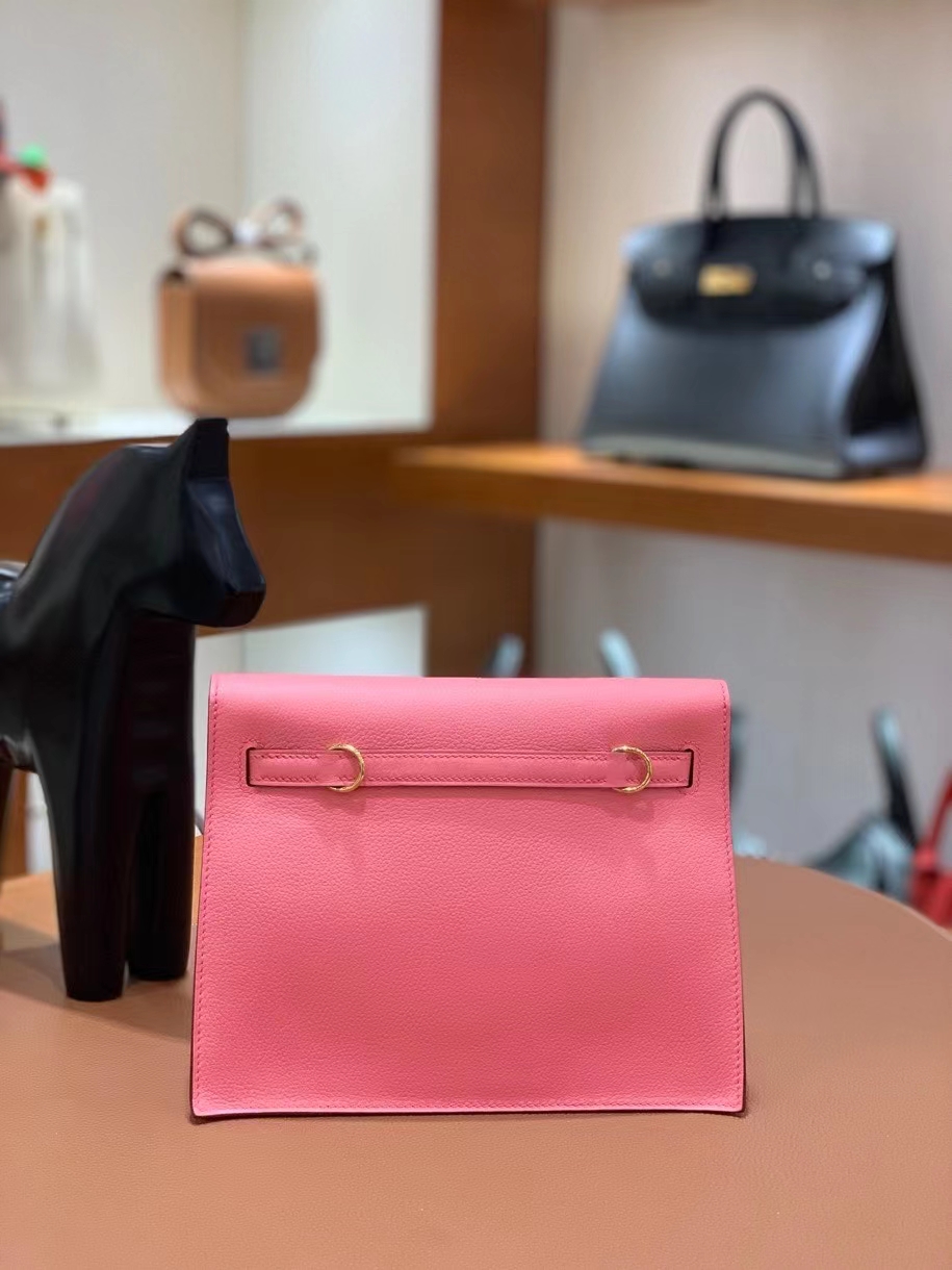 Hermès（爱马仕）Kelly danse evercolor K4夏日粉 22cm 金扣 现货