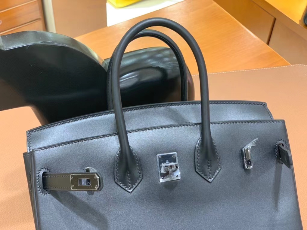 Hermès（爱马仕）Birkin 铂金包 Box皮 黑色 黑扣 25cm