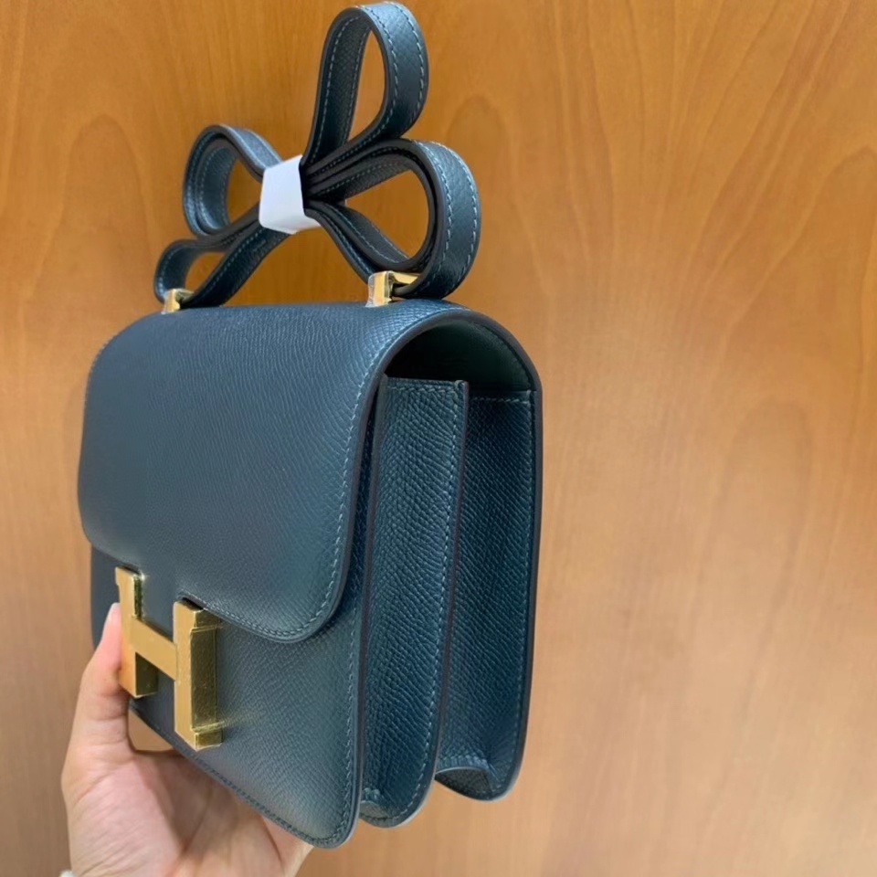 Hermès（爱马仕）Constance 空姐包 epsom 松柏绿 19cm 金扣 现货