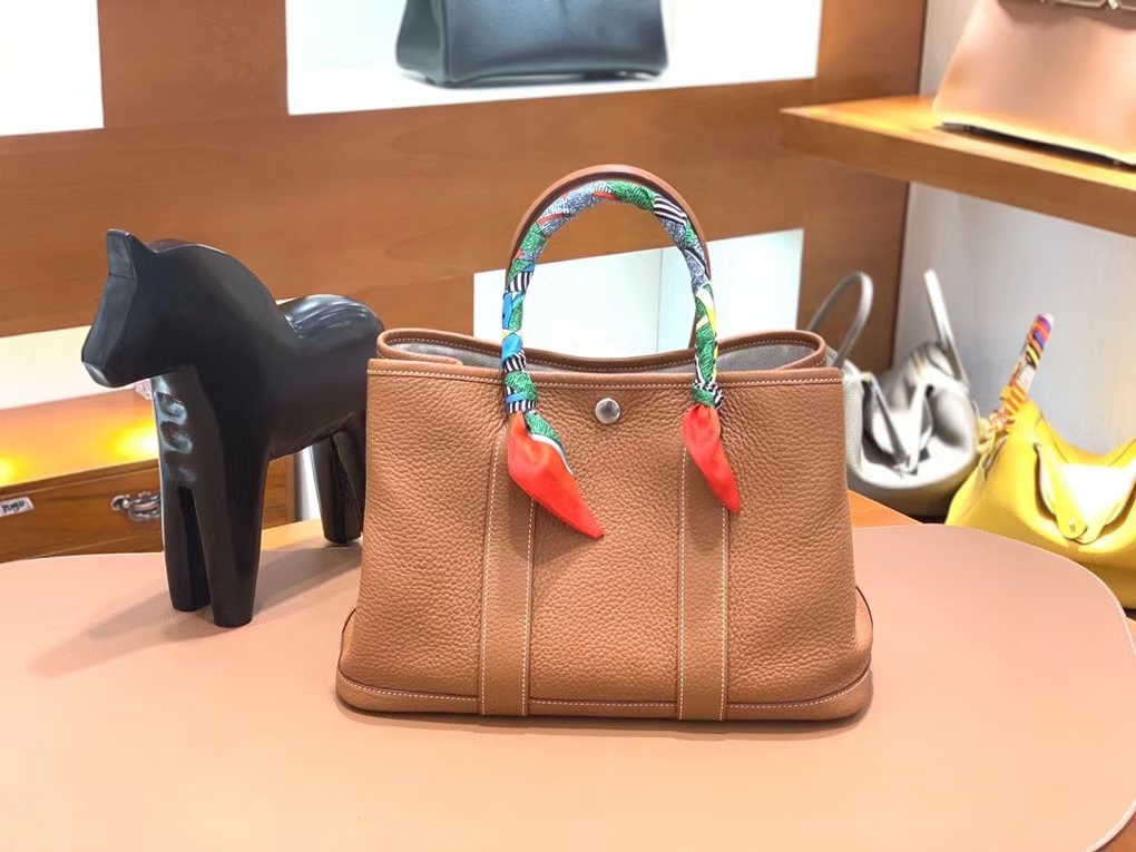 Hermès（爱马仕） Garden Party 花园包 negonda 金棕色 30cm 银扣