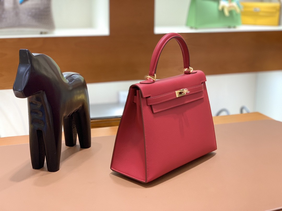 Hermès（爱马仕）Kelly 凯莉包 Epsom 国旗红 金扣 25cm