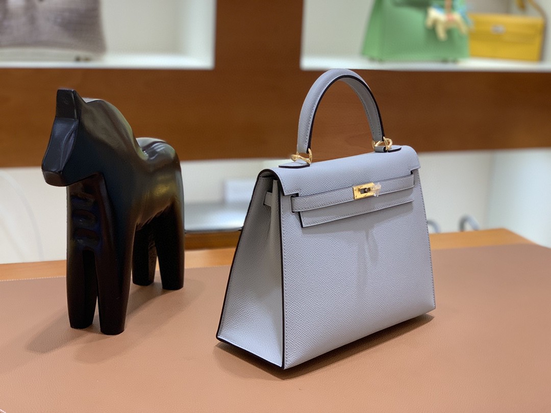 Hermès（爱马仕）Kelly 凯莉包 Epsom 海鸥灰 金扣 25cm