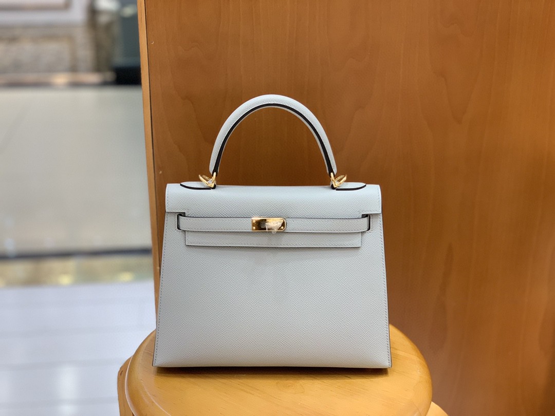 Hermès（爱马仕）Kelly 凯莉包 Epsom 海鸥灰 金扣 25cm