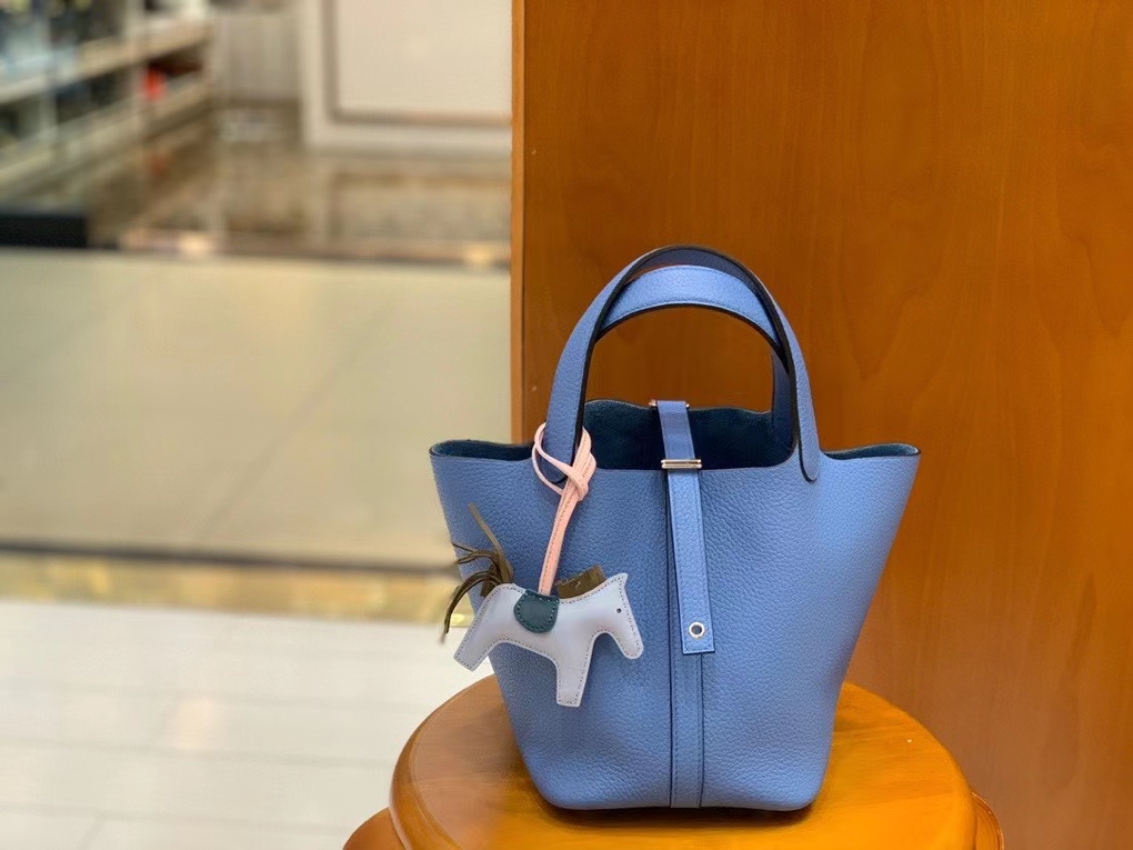 Hermès（爱马仕）Picotin 菜篮子 TC 天堂蓝 18cm 银扣 现货