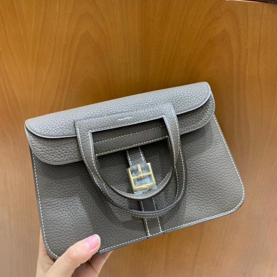 Hermès（爱马仕）TC 大象灰 Halzan 22cm 金扣 现货