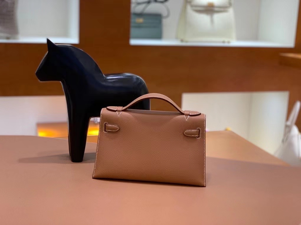 Hermès（爱马仕）Epsom 金棕色 miniKelly 22cm 金扣 现货