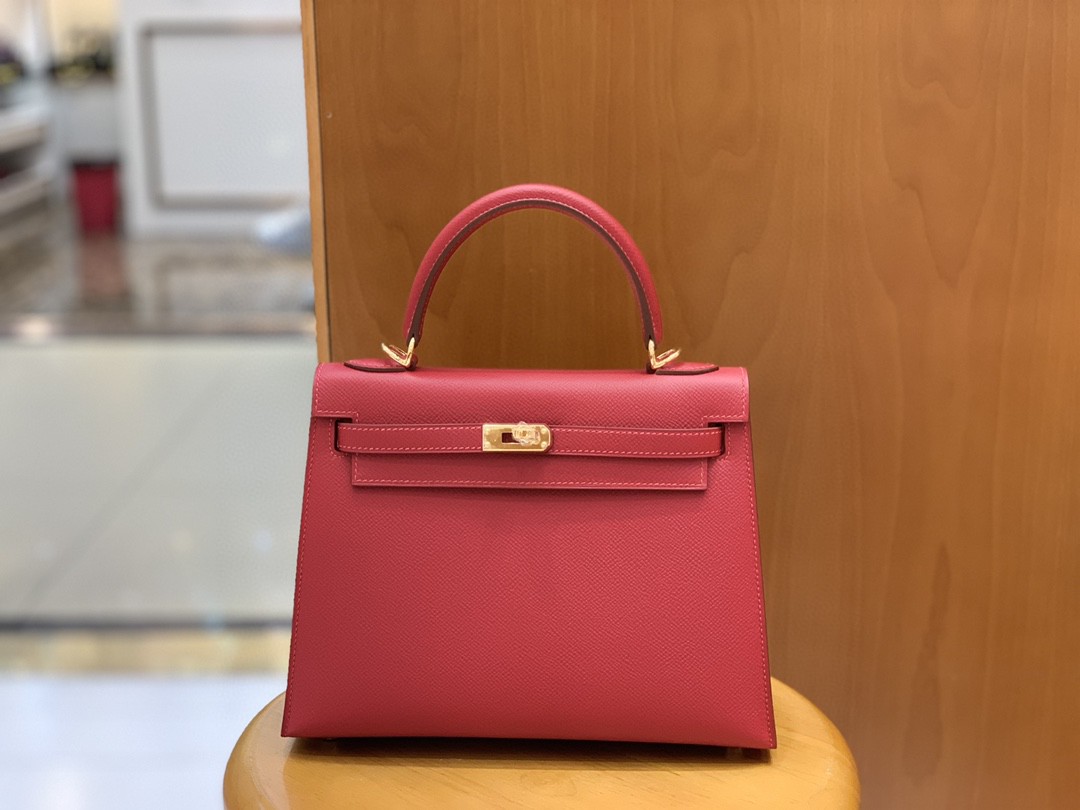 Hermès（爱马仕）Kelly 凯莉包 Epsom 国旗红 金扣 25cm