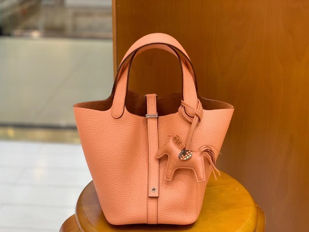 Hermès（爱马仕）Picotin 菜篮子 TC 龙虾粉 18cm 银扣 现货