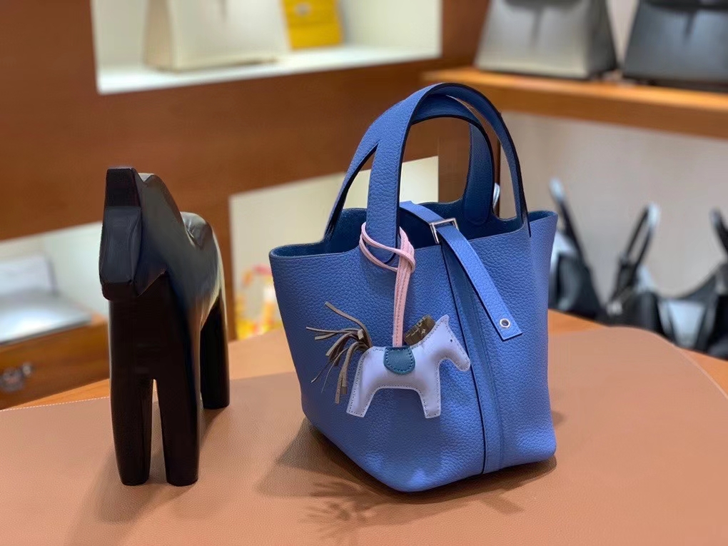 Hermès（爱马仕）Picotin 菜篮子 TC 天堂蓝 18cm 银扣 现货