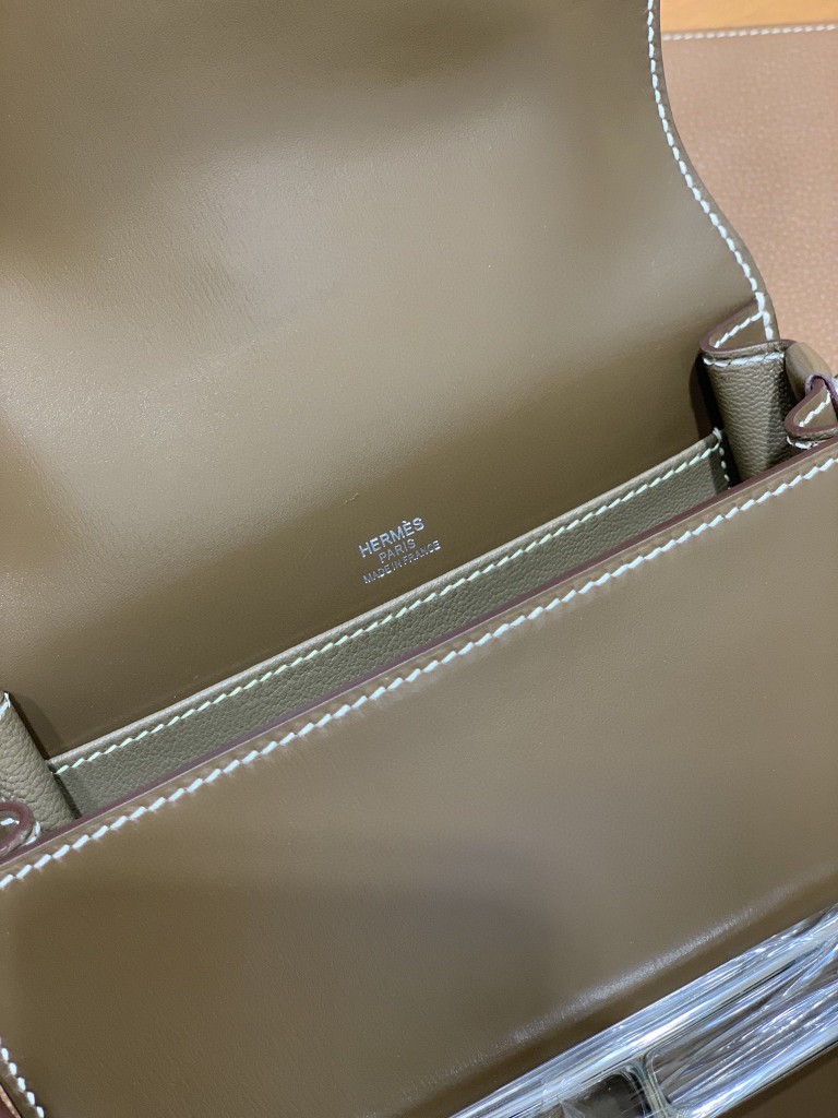 Hermès（爱马仕）Roulis 猪鼻子 Box 大象灰 18cm 银扣 现货