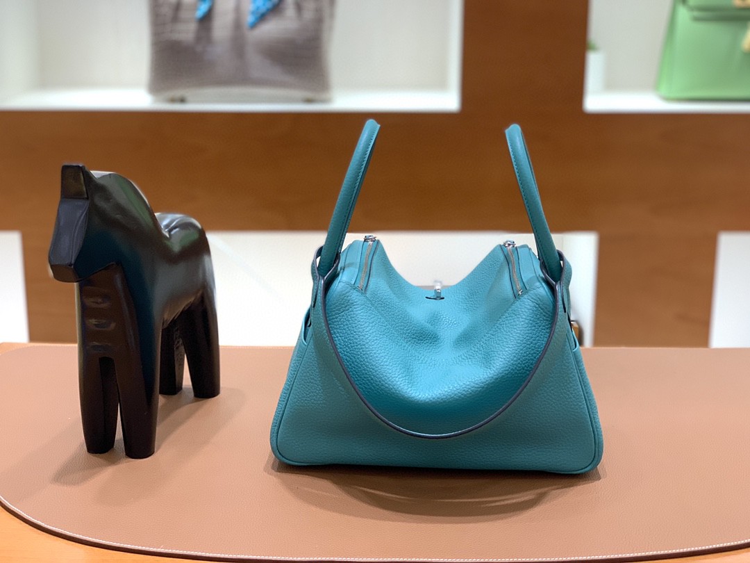 Hermès（爱马仕）Lindy 琳迪包 TC 维罗纳绿 银扣 26cm 现货