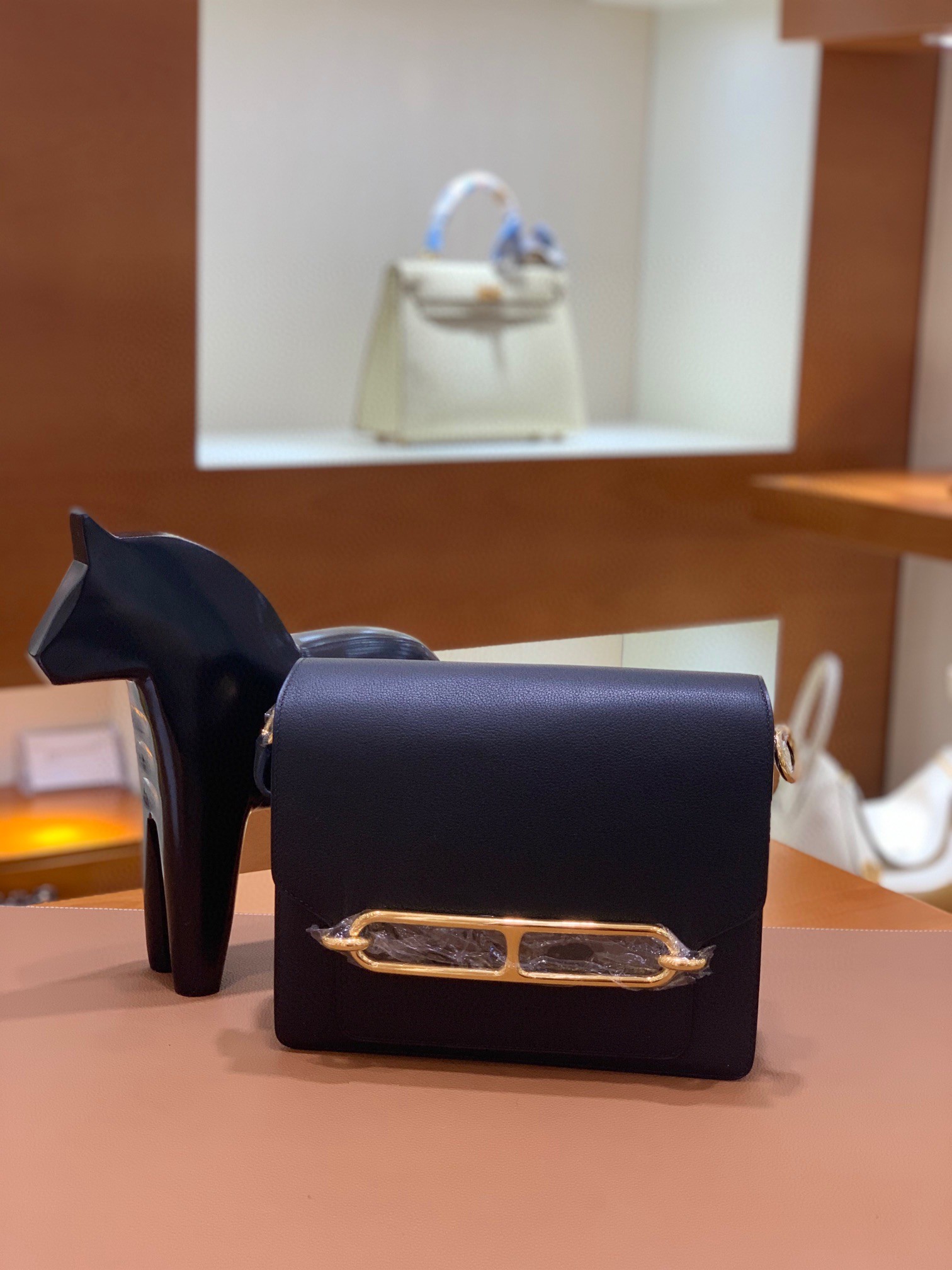 Hermès（爱马仕）Roulis 猪鼻子 evercolor 黑色 23cm 金扣 现货