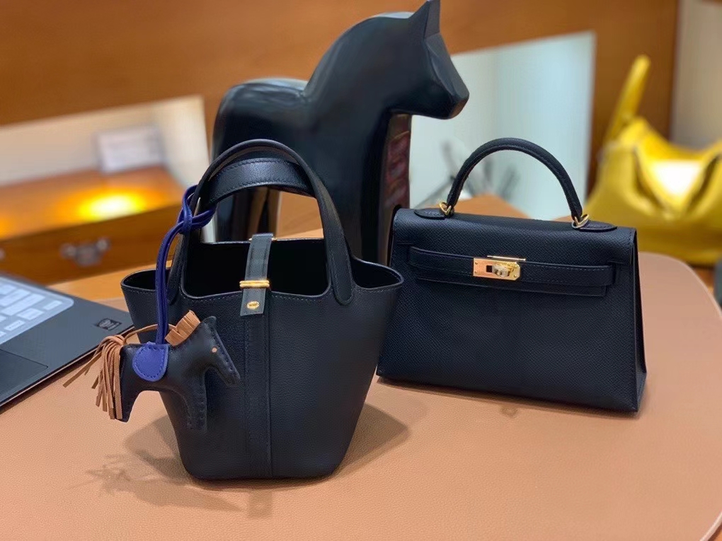 Hermès（爱马仕）Picotin 菜篮子 swift皮 黑色 14cm 金扣 现货