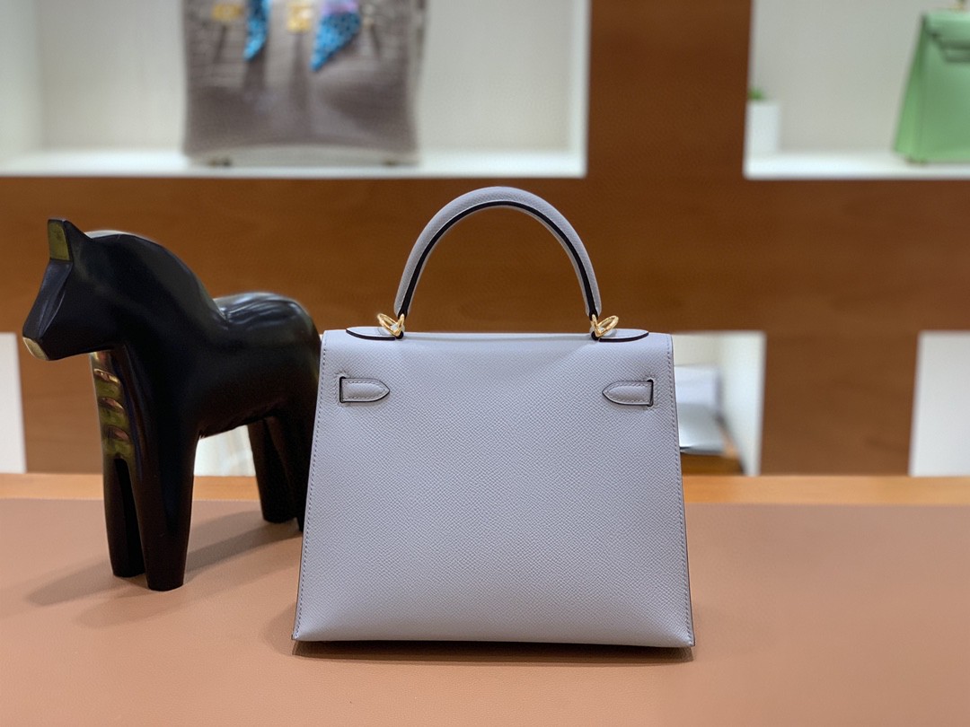 Hermès（爱马仕）Kelly 凯莉包 Epsom 海鸥灰 金扣 25cm