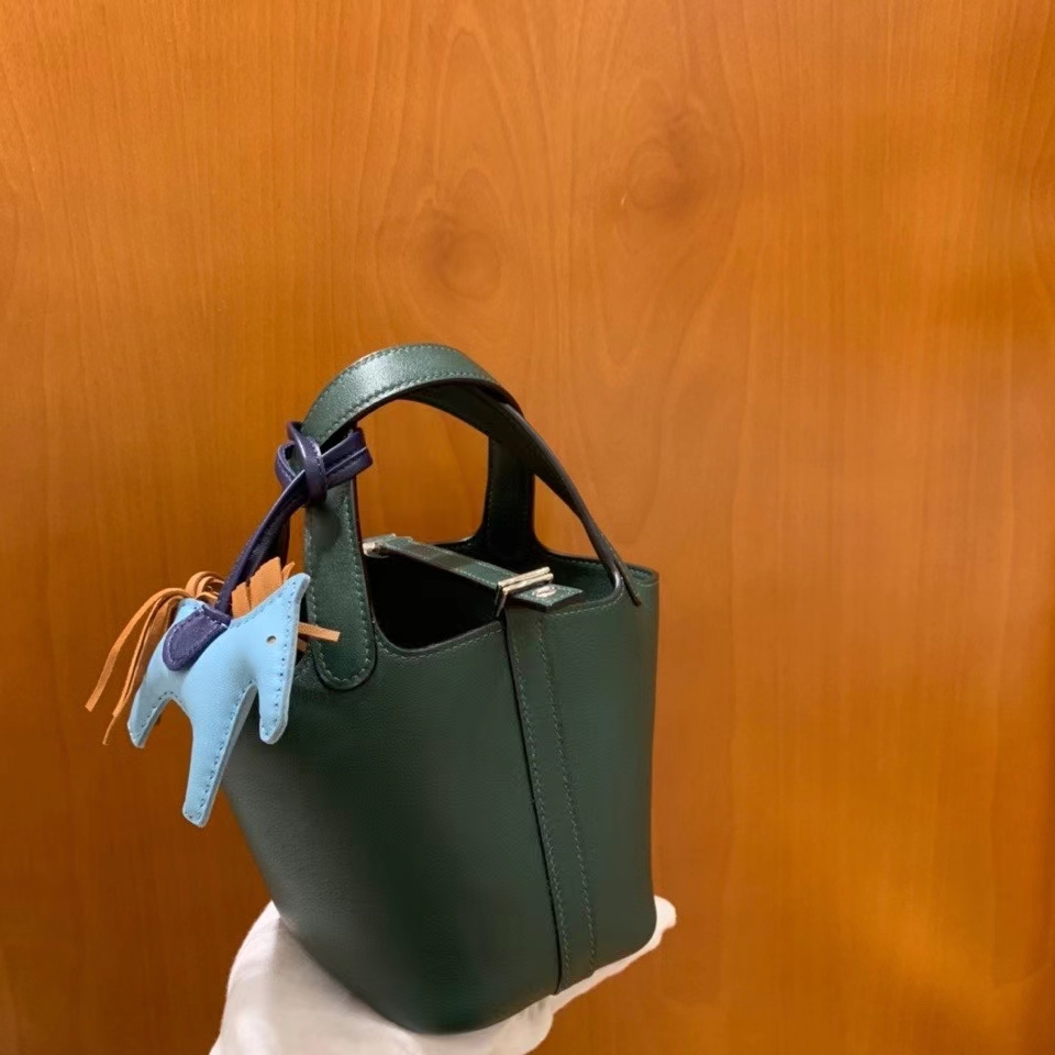 Hermès（爱马仕）Picotin 菜篮子 swift皮 英国绿 14cm 银扣 现货