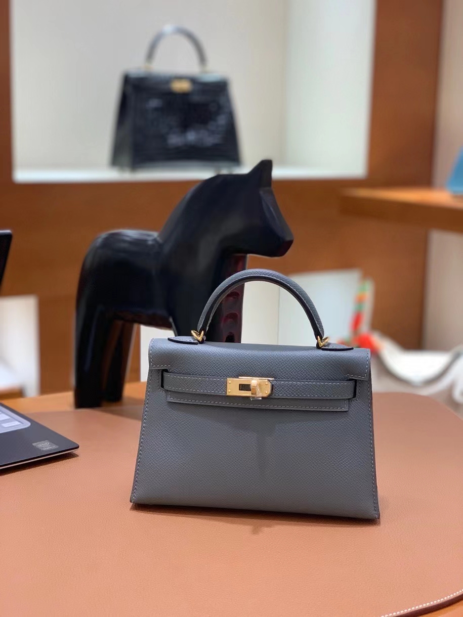 Hermès（爱马仕）epsom 杏仁绿 minikelly 19cm 金扣 现货