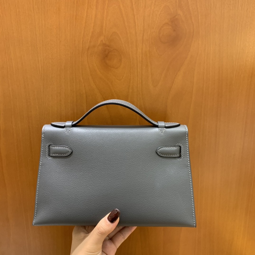 Hermès（爱马仕）ever color 锡器灰 mini Kelly 22 金扣 现货