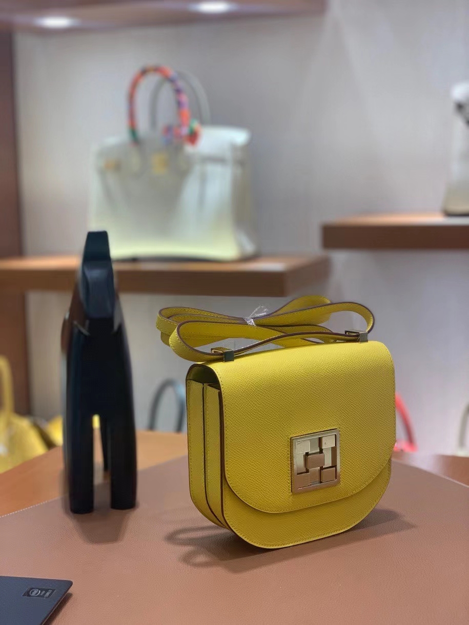 Hermès（爱马仕）Mosaique 马赛克 epsom 那不勒斯黄 17cm 金扣 现货