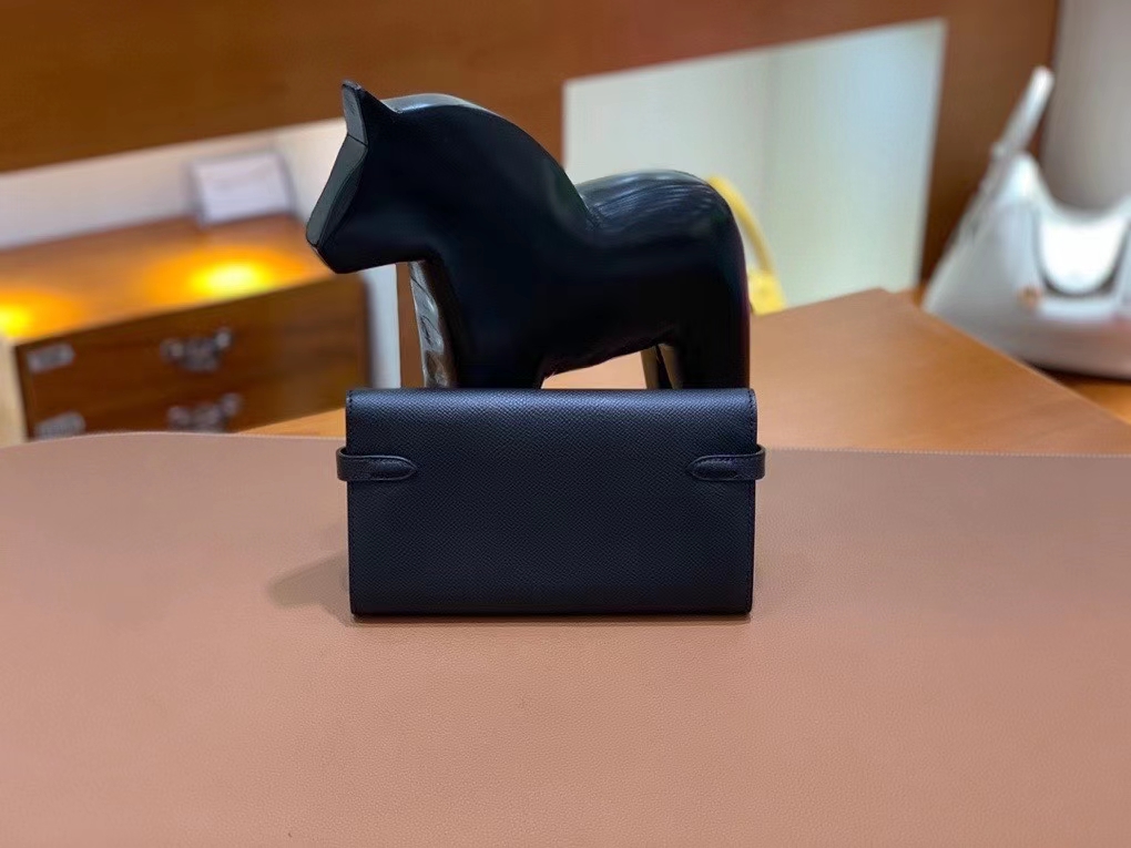 Hermès（爱马仕）epsom 黑色 Kelly 钱夹 银扣 现货