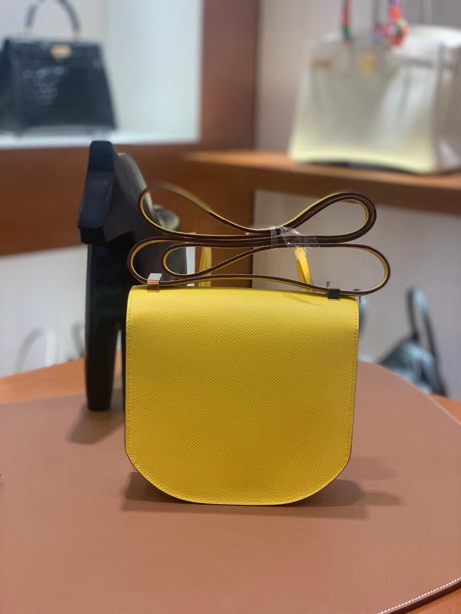 Hermès（爱马仕）Mosaique 马赛克 epsom 那不勒斯黄 17cm 金扣 现货
