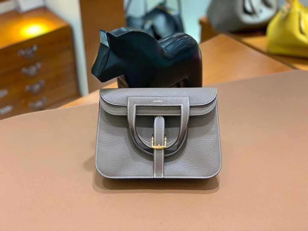 Hermès（爱马仕）TC 大象灰 Halzan 22cm 金扣 现货