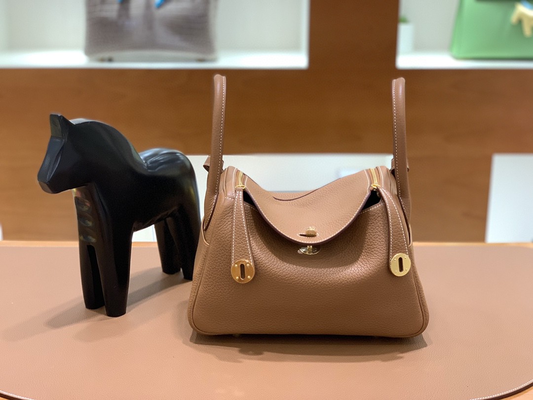 Hermès（爱马仕）Lindy 琳迪包 TC 金棕色 金扣 26cm 现货