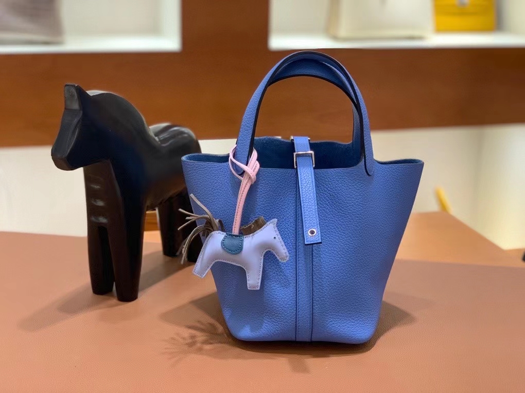 Hermès（爱马仕）Picotin 菜篮子 TC 天堂蓝 18cm 银扣 现货