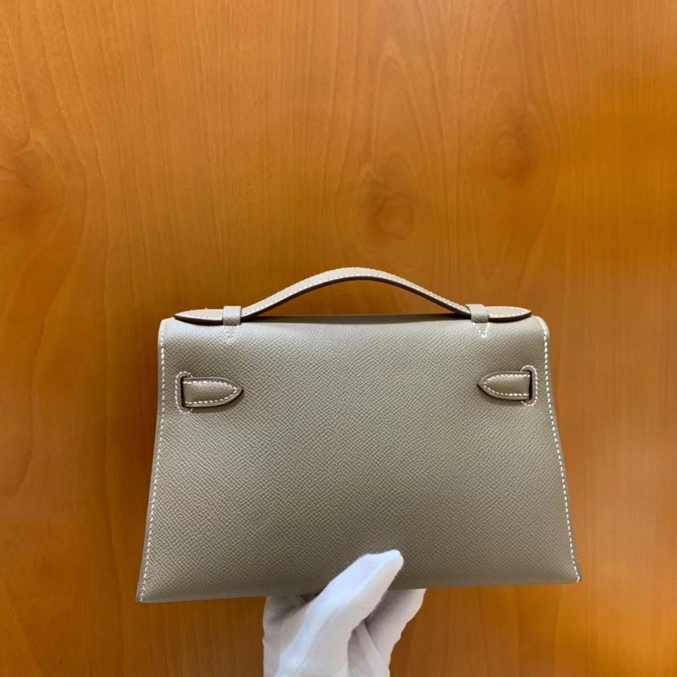 Hermès（爱马仕）Epsom 大象灰 miniKelly 22cm 金扣 现货
