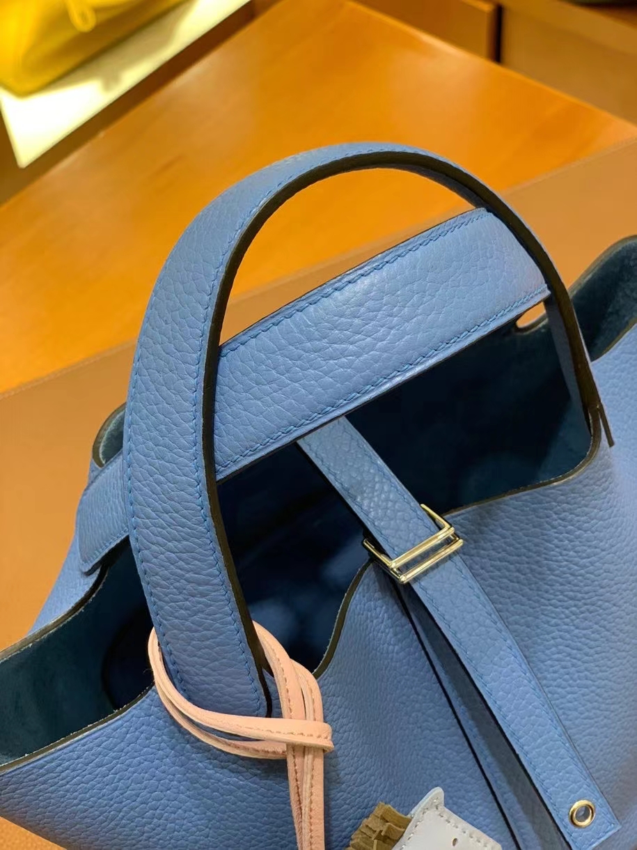 Hermès（爱马仕）Picotin 菜篮子 TC 天堂蓝 18cm 银扣 现货